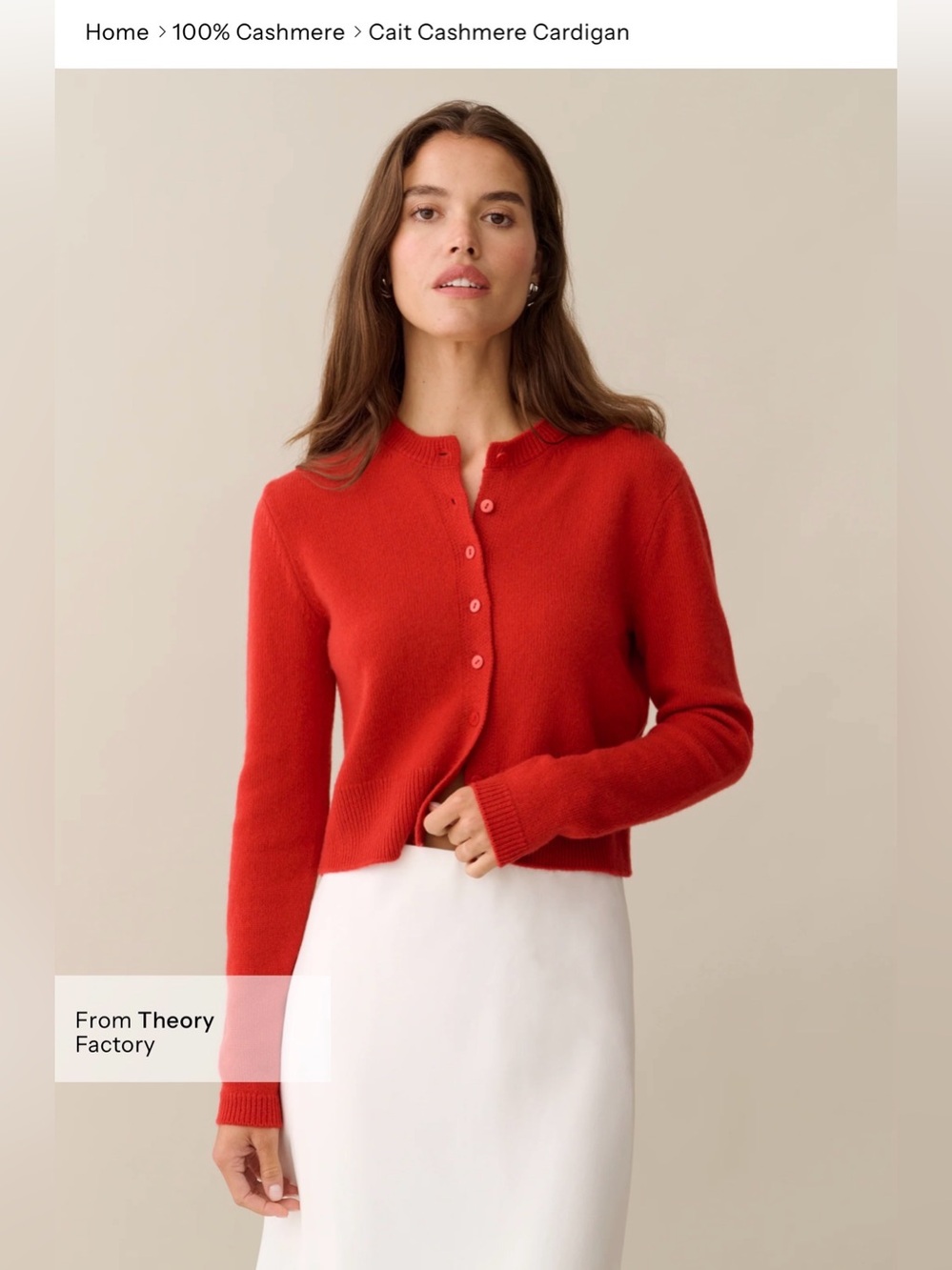 CAARA Cait 100% Cashmere Cardigan Red – Size M NWT